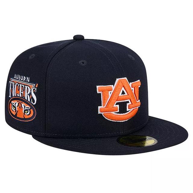 New Era Mens Navy Auburn Tigers Throwback 59Fifty Fitted Hat Product Image