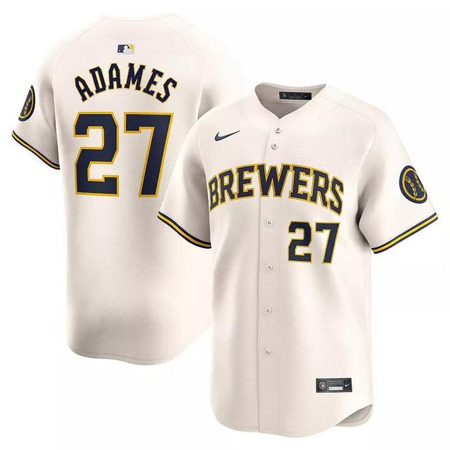 Mens Nike Willy Adames Cream Milwaukee Brewers Home Limited Player Jersey Product Image