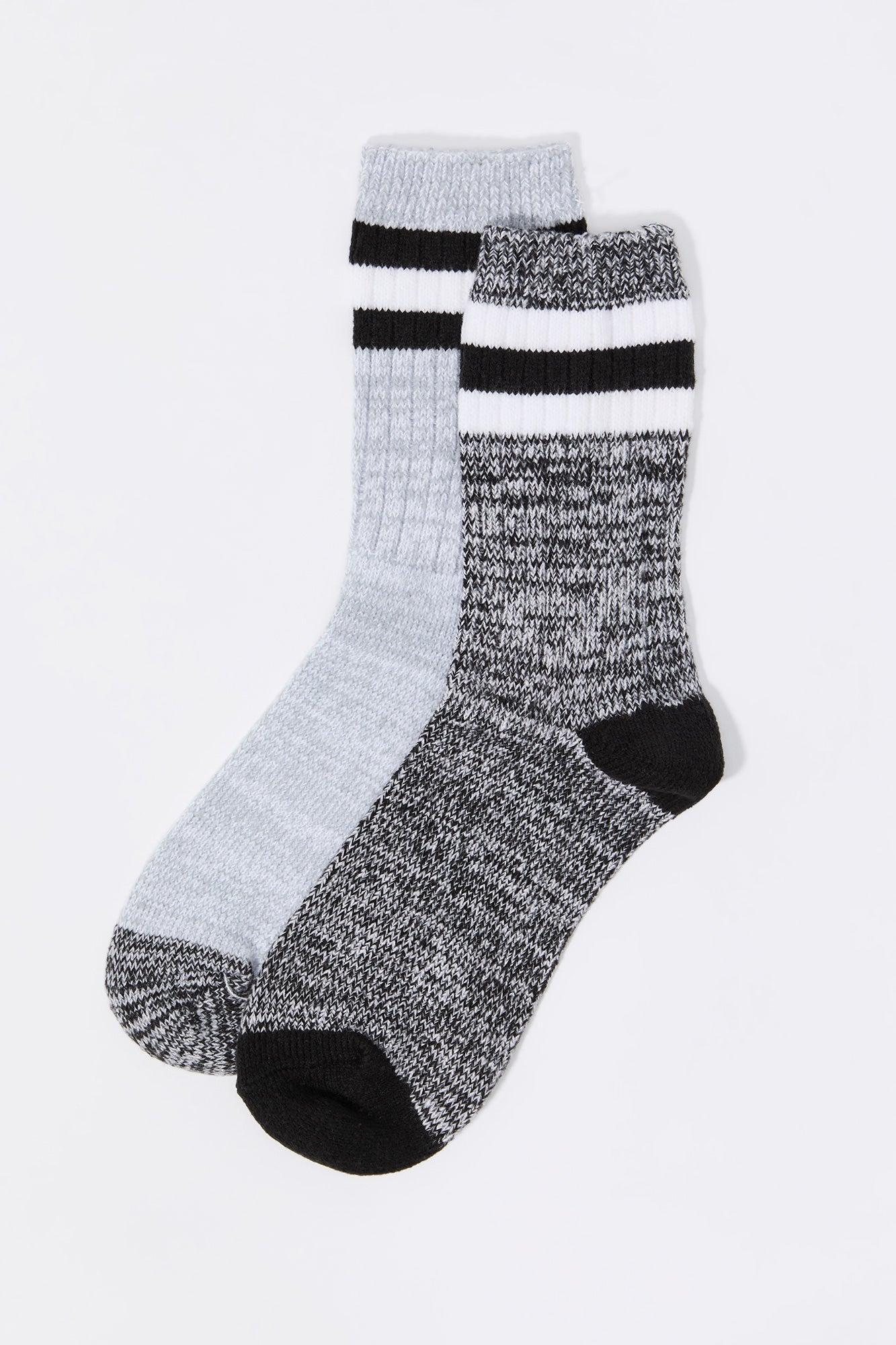 Soft Knit Striped Crew Socks (2 Pack) Female Product Image