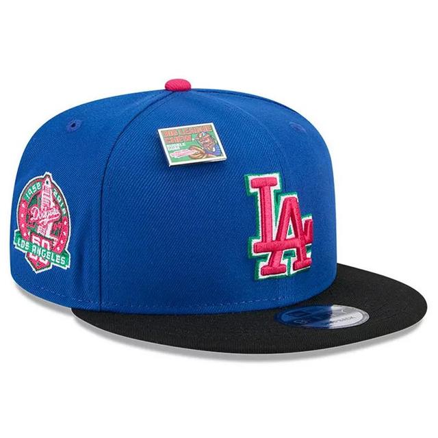 Mens New Era Royal/Black Los Angeles Dodgers Watermelon Big League Chew Flavor Pack 9FIFTY Snapback Hat Product Image