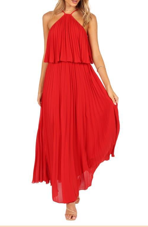 Petal and Pup Womens Gia Pleated Halterneck Maxi Dress Product Image