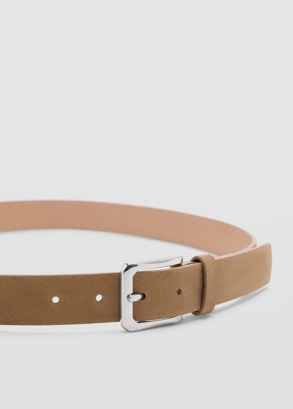 Suede leather belt - Men | MANGO USA Product Image