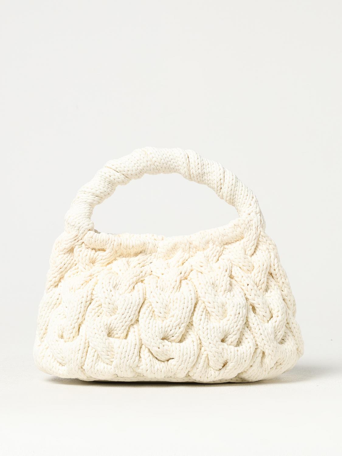 JW ANDERSON Cable Knit Handbag In White Product Image