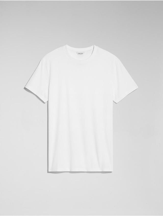 Calvin Klein Mens Smooth Cotton Crewneck T-Shirt - White - XS Product Image