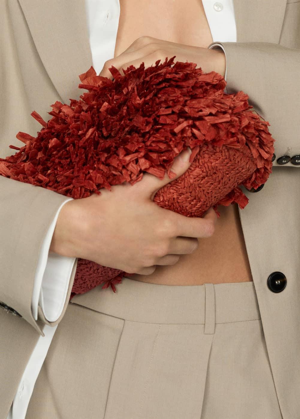 MANGO - Fringed clutch bag - One size - Women Product Image