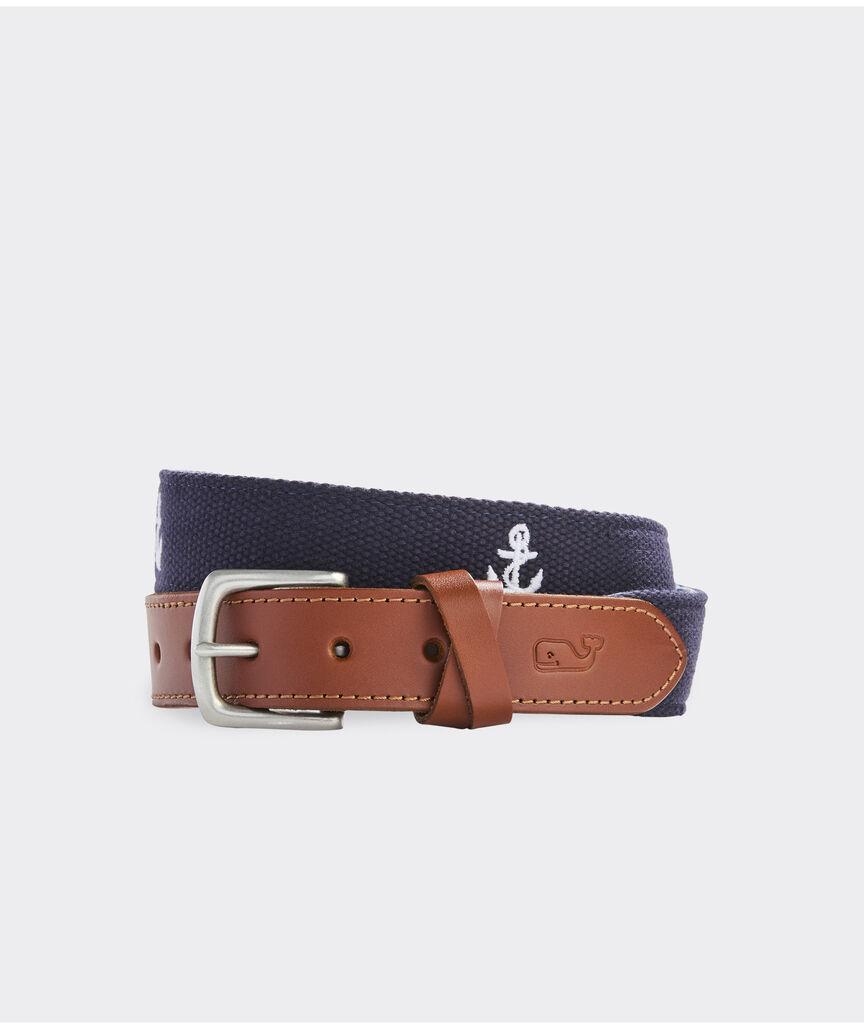 Roped Anchor Embroidered Canvas Club Belt Product Image