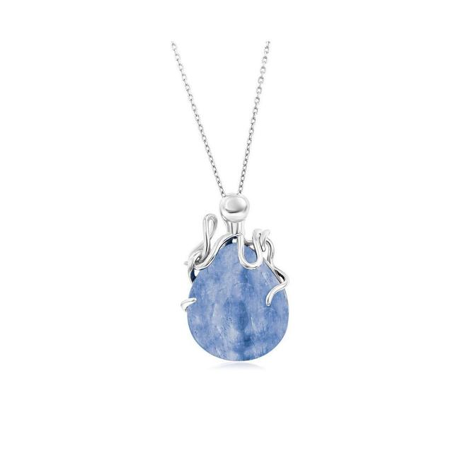 Sterling Silver Pear-Shaped Kyanite Octopus Pendant Necklace Product Image