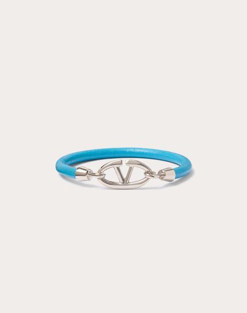 VALENTINO GARAVANI VLOGO THE BOLD EDITION BRACELET IN LEATHER AND METAL Product Image