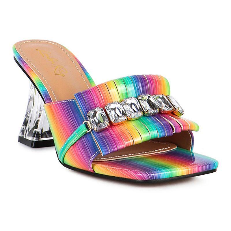 London Rag Fantasy Womens Clear Heel Jewel Sandals Product Image