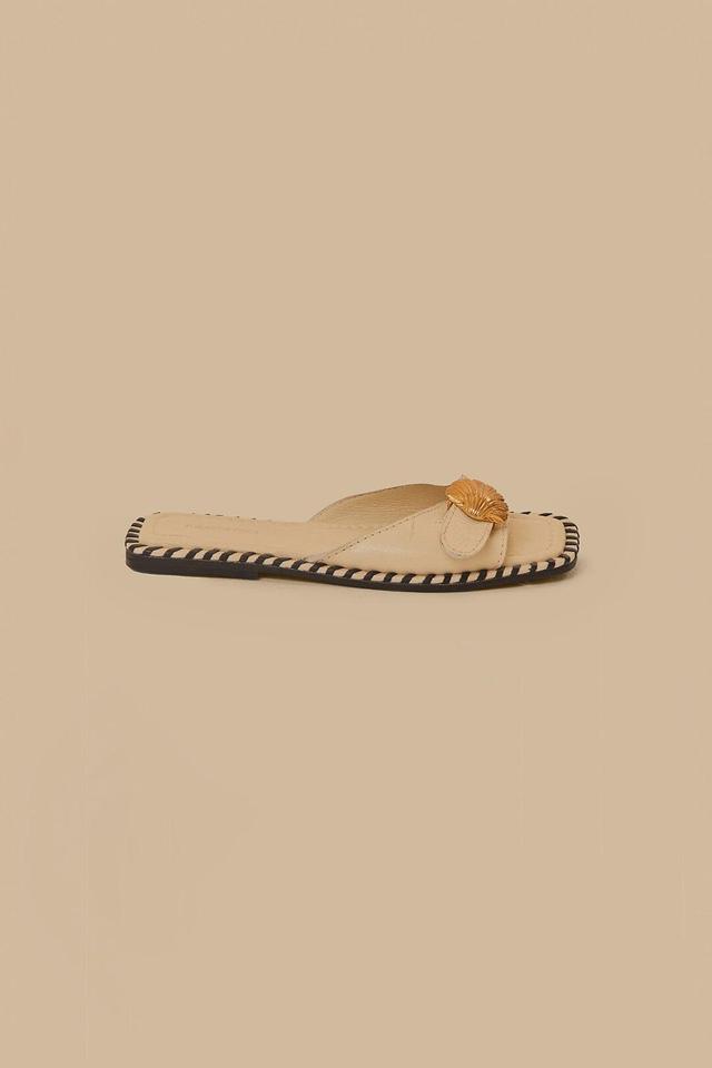 Off-White Slide Flat Sandal, OFF-WHITE / 5 Product Image