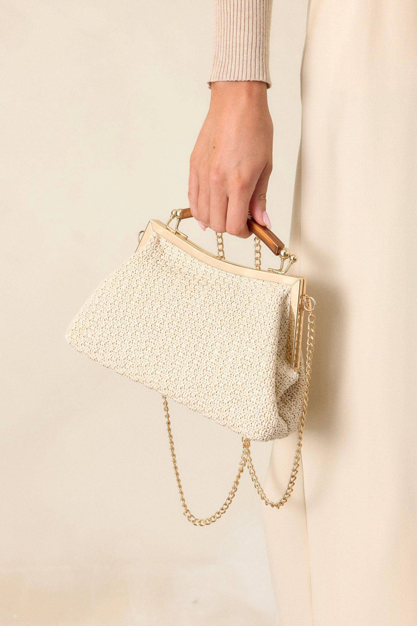 Talk Of The Town Natural Woven Handbag Product Image