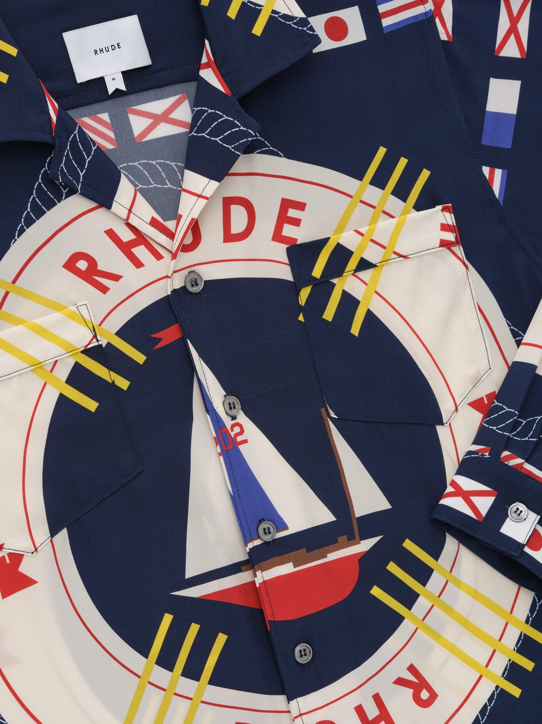 RHUDE FLAG SAIL LS SILK SHIRT Male Product Image