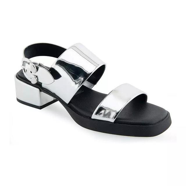 Aerosoles Dove Womens Dress Sandals Silver Mirror Grey Product Image