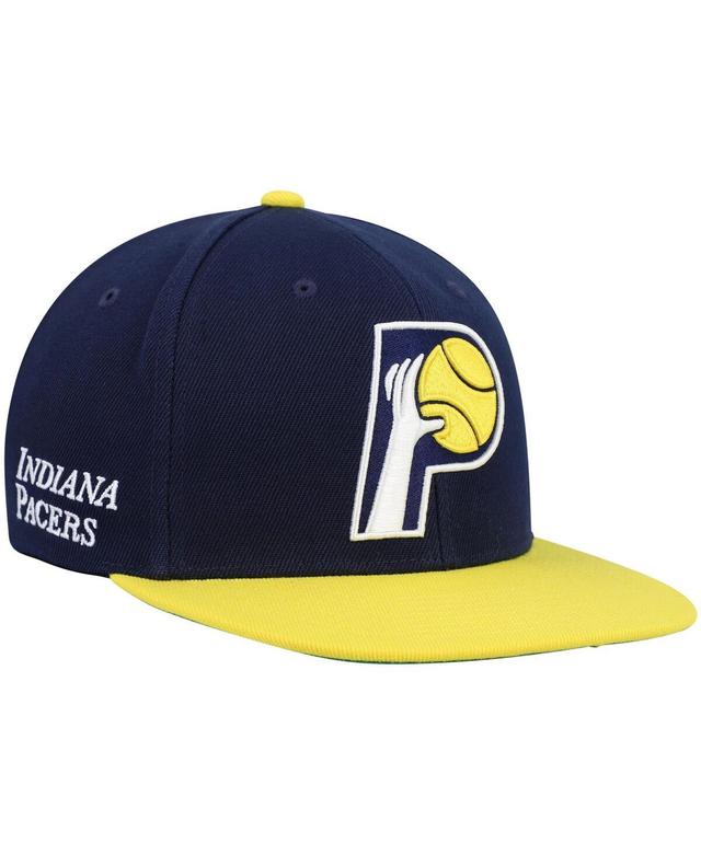 Mens Mitchell & Ness Navy Indiana Pacers Hardwood Classics Core Side Snapback Hat - Navy Product Image