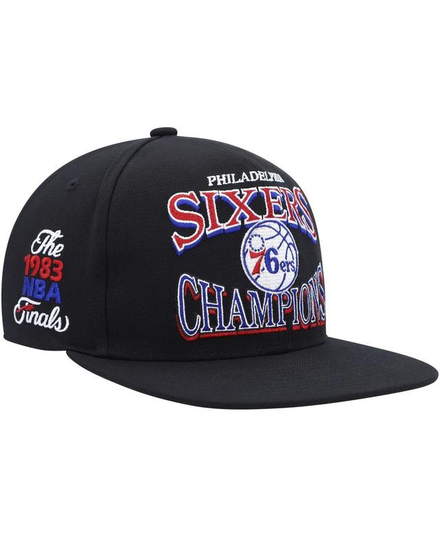 Mens Mitchell & Ness  Black Philadelphia 76ers Hardwood Classics SOUL Champions Era Diamond Snapback Hat Product Image