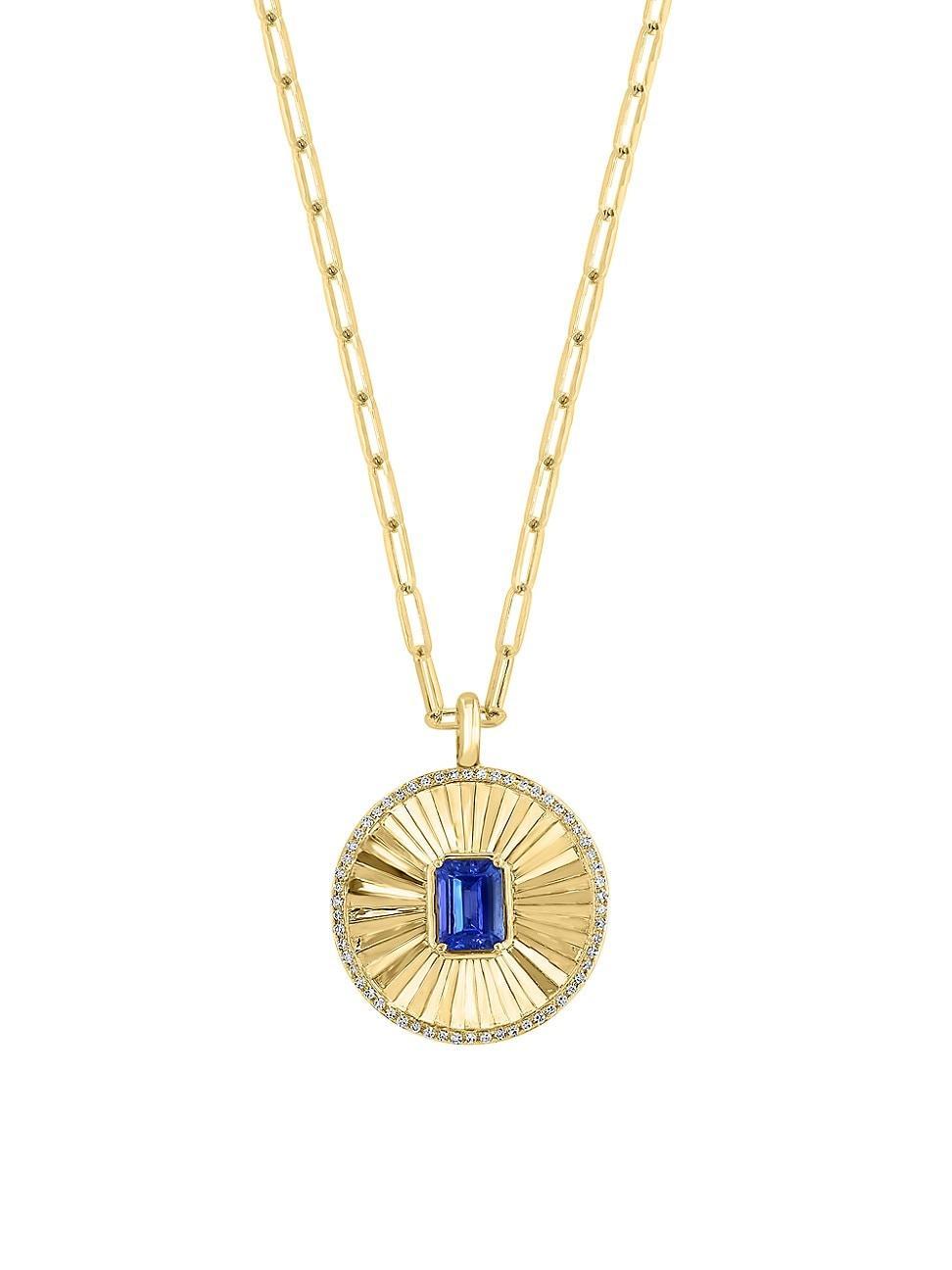 Womens 14K Yellow Gold, 0.26 TCW Diamond & Tanzanite Pendant Necklace Product Image