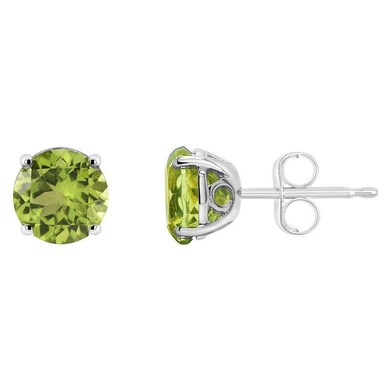 Alyson Layne 14k Gold Round Peridot Stud Earrings, Womens Product Image