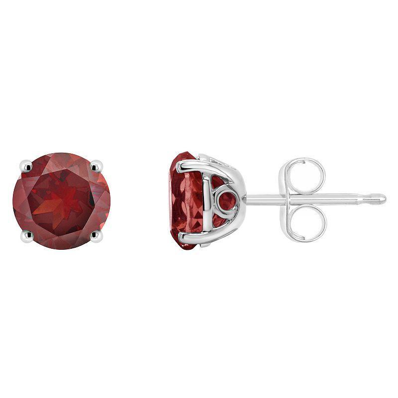 Alyson Layne 14k Gold Round Garnet Stud Earrings, Womens, Red Product Image