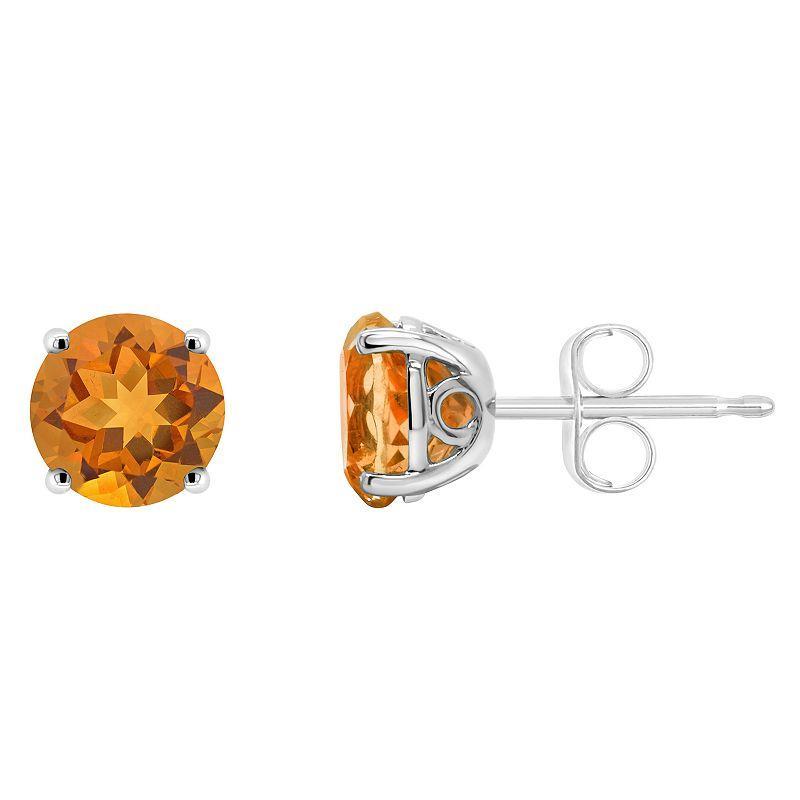 Alyson Layne Sterling Silver Gemstone Stud Earrings, Womens, Citrine Product Image