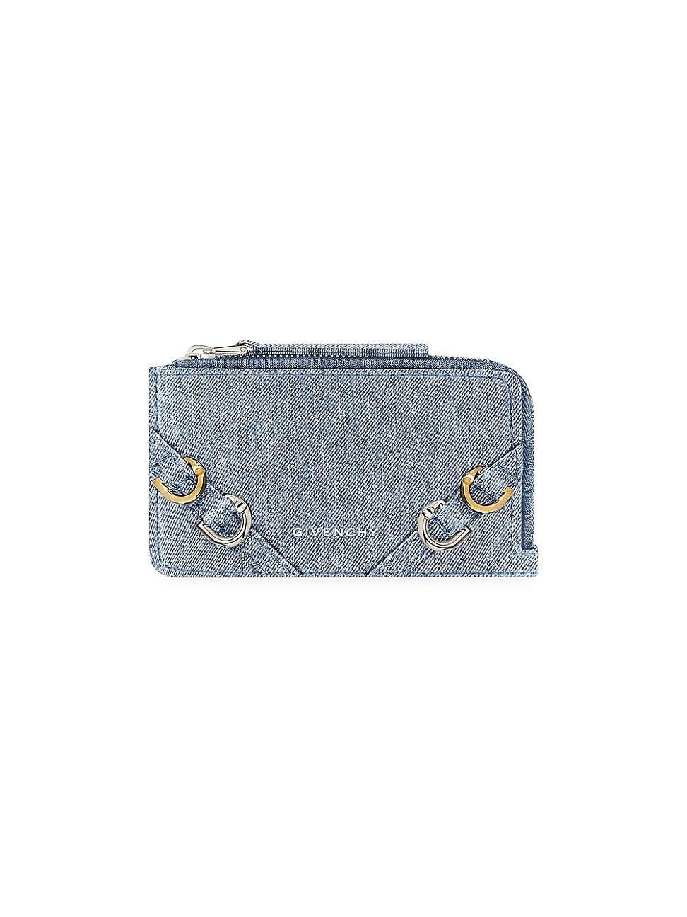 Womens Voyou Zipped Card Holder In Denim Product Image