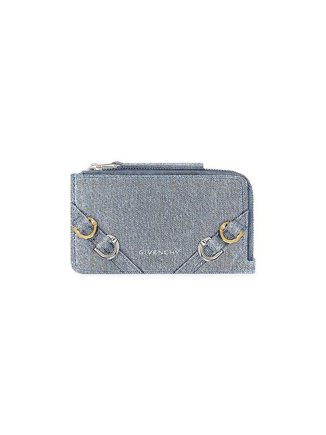 Womens Voyou Zipped Card Holder In Denim Product Image