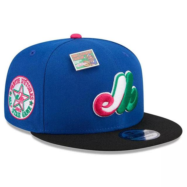 Mens New Era Royal/Black Montreal Expos Watermelon Big League Chew Flavor Pack 9FIFTY Snapback Hat Product Image