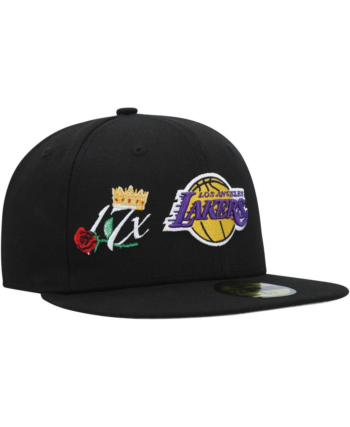 Mens New Era Black Los Angeles Lakers Crown Champs 59FIFTY Fitted Hat Product Image