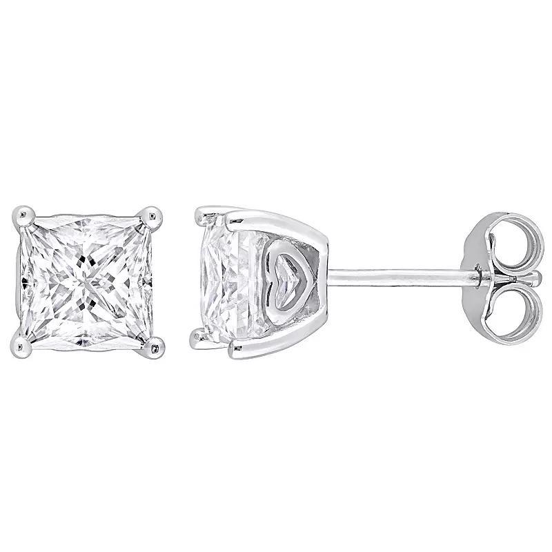 Stella Grace Sterling Silver 2-1/2 Carat T.W. Lab-Created Moissanite Square Stud Earrings, Womens Product Image