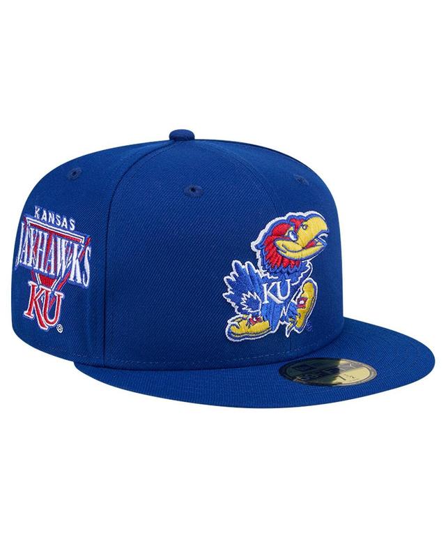 Mens New Era Royal Kansas Jayhawks Throwback 59FIFTY Fitted Hat Product Image