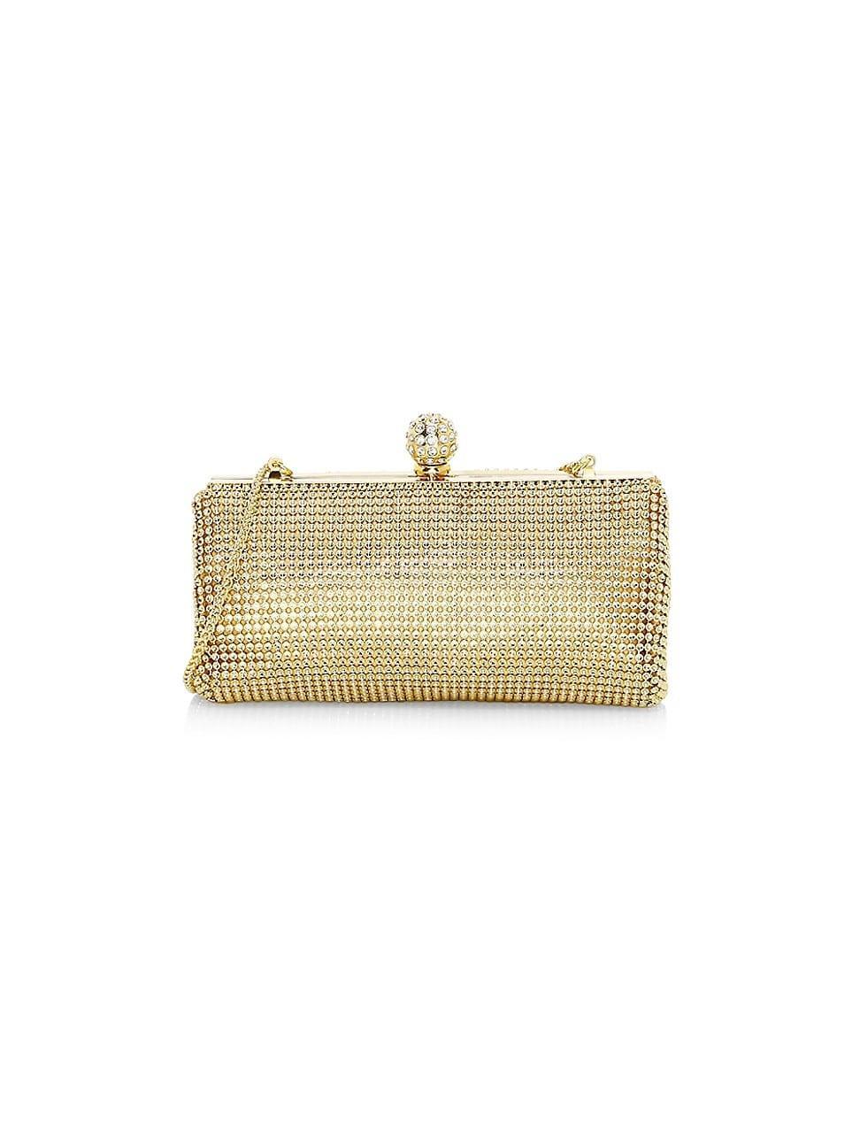 Womens Crystal Ball Metal Mesh Clutch Product Image