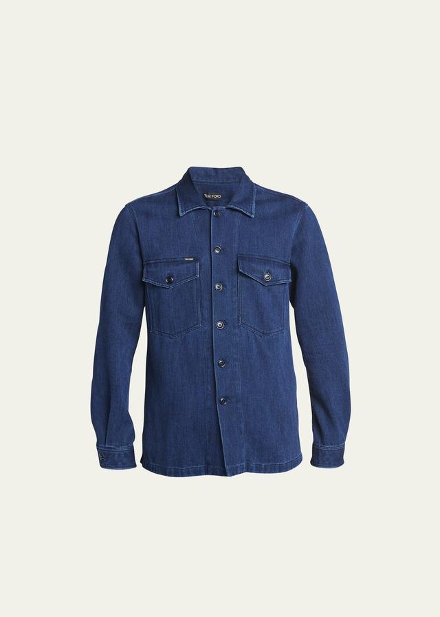 Mens Dark Wash Denim Overshirt Product Image