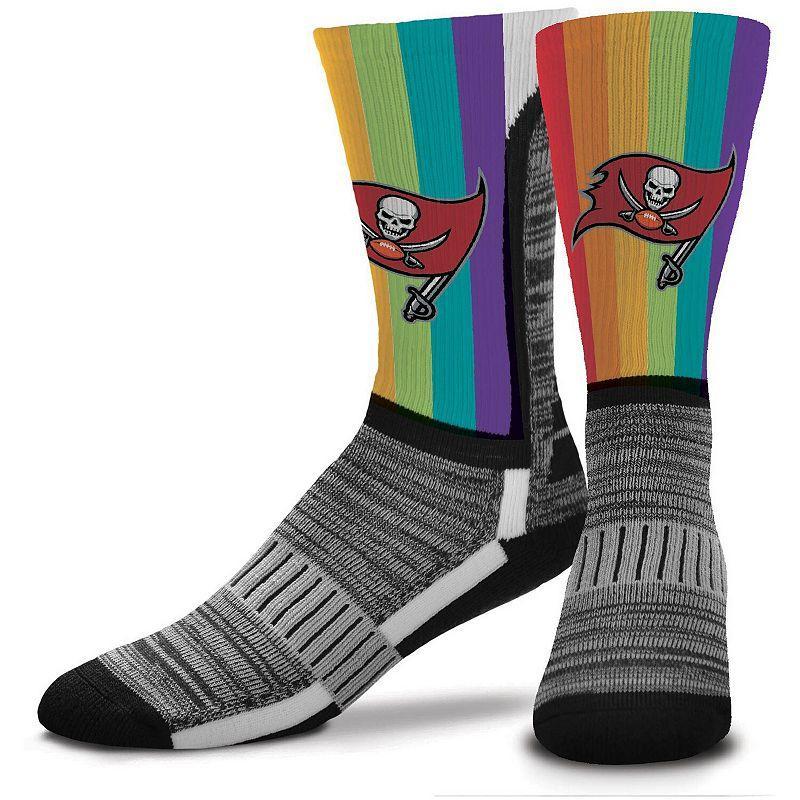 Mens For Bare Feet Tampa Bay Buccaneers V-Curve Rainbow Crew Socks Product Image