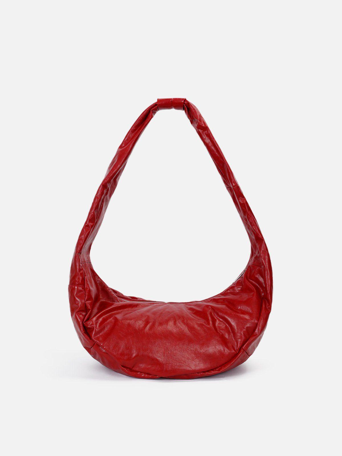 Red Faux Leather Diagonal Bag Product Image