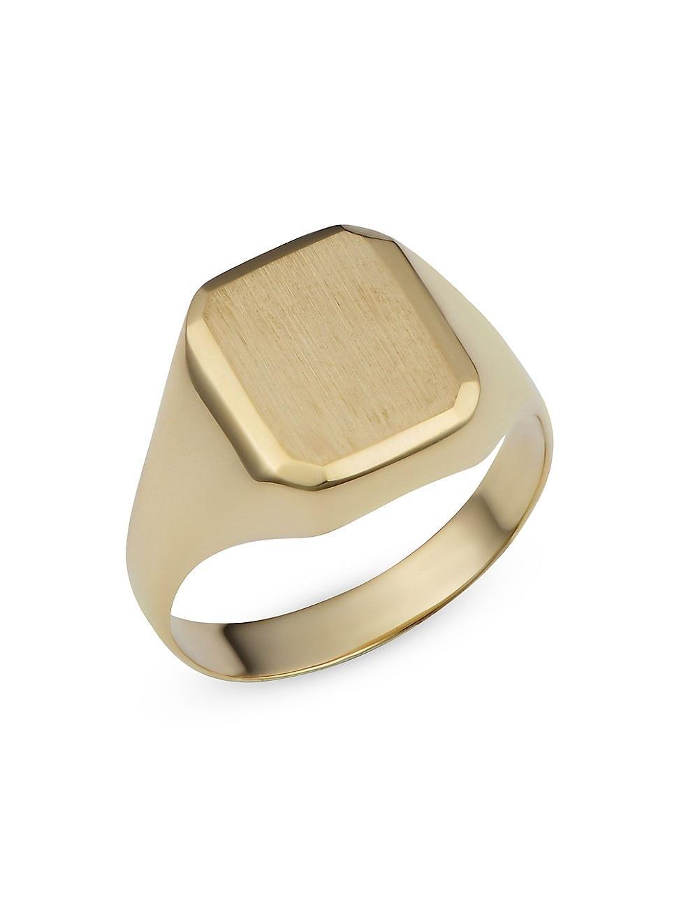 Mens 14K Yellow Solid Gold The Duke Signet Ring Product Image