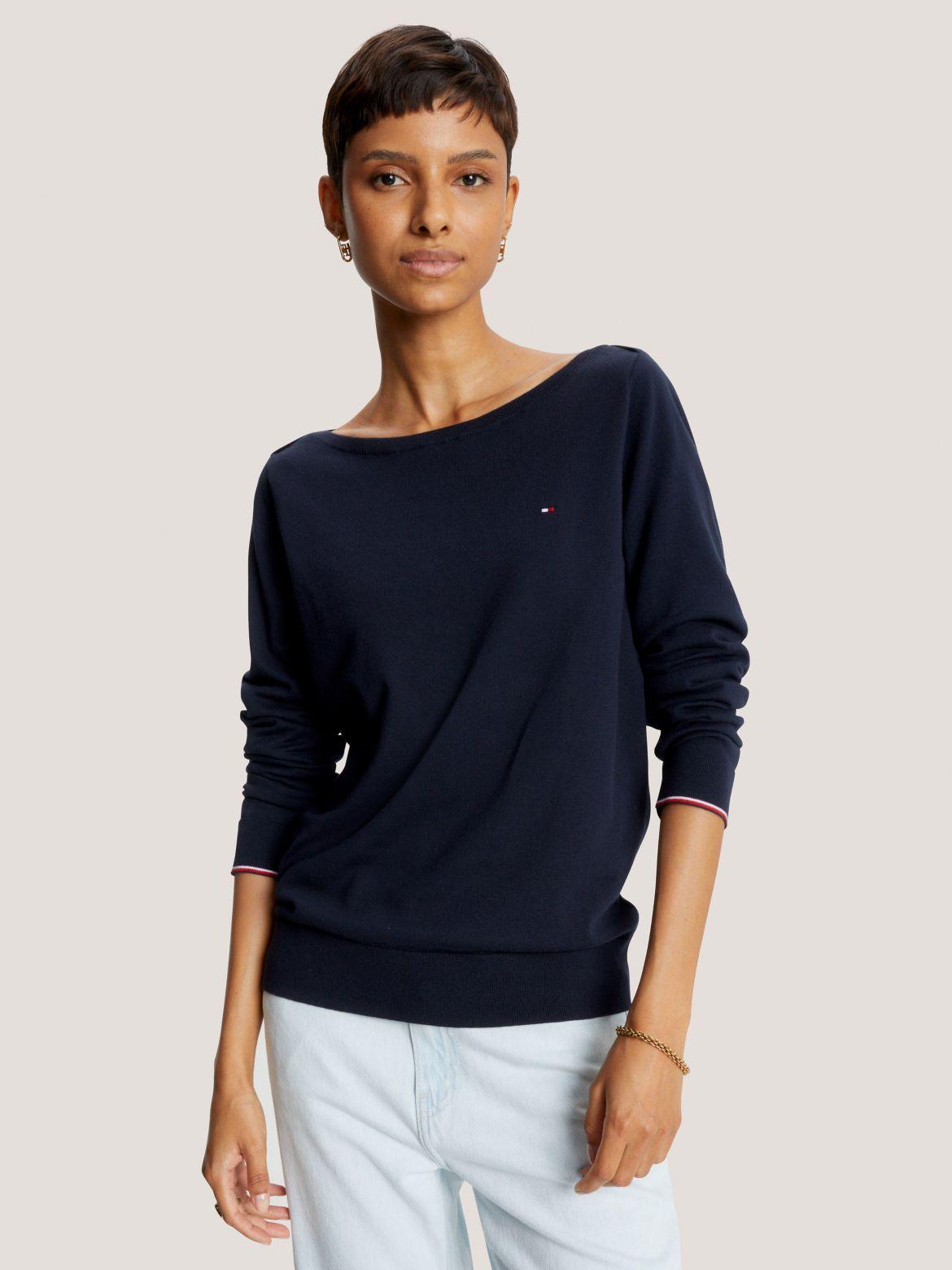 Tommy Hilfiger Women's Solid Boatneck Sweater Product Image