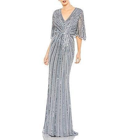 Mac Duggal Wide Sleeve Sequin Gown Product Image