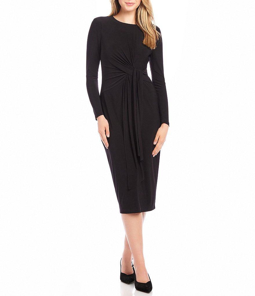 Karen Kane Ginger Crew Neck Long Sleeve Midi Dress Product Image