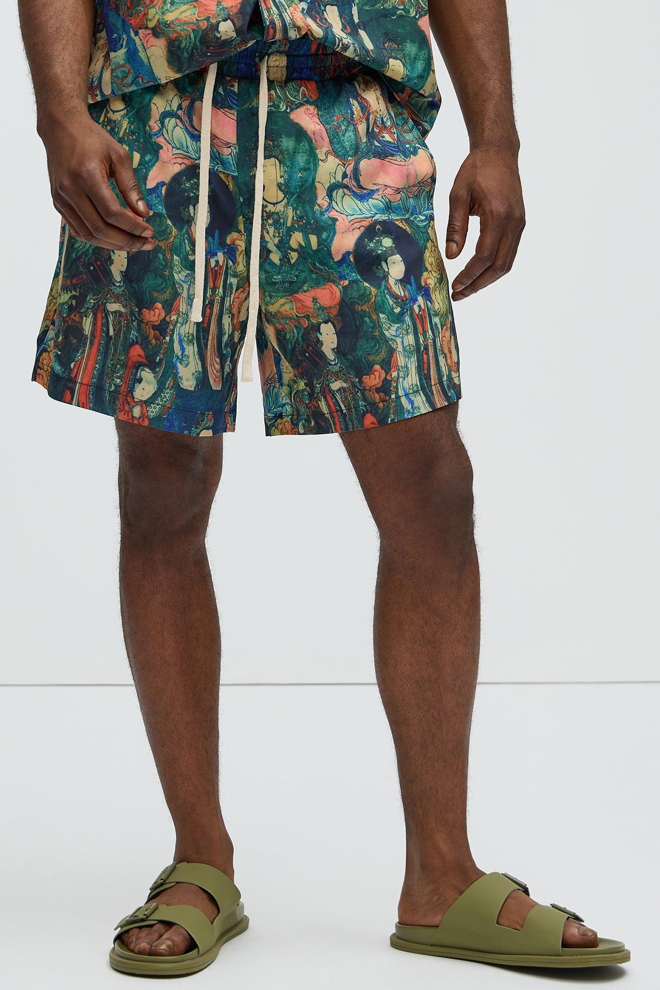 Silk Road Warm Up Shorts - Green/combo Product Image