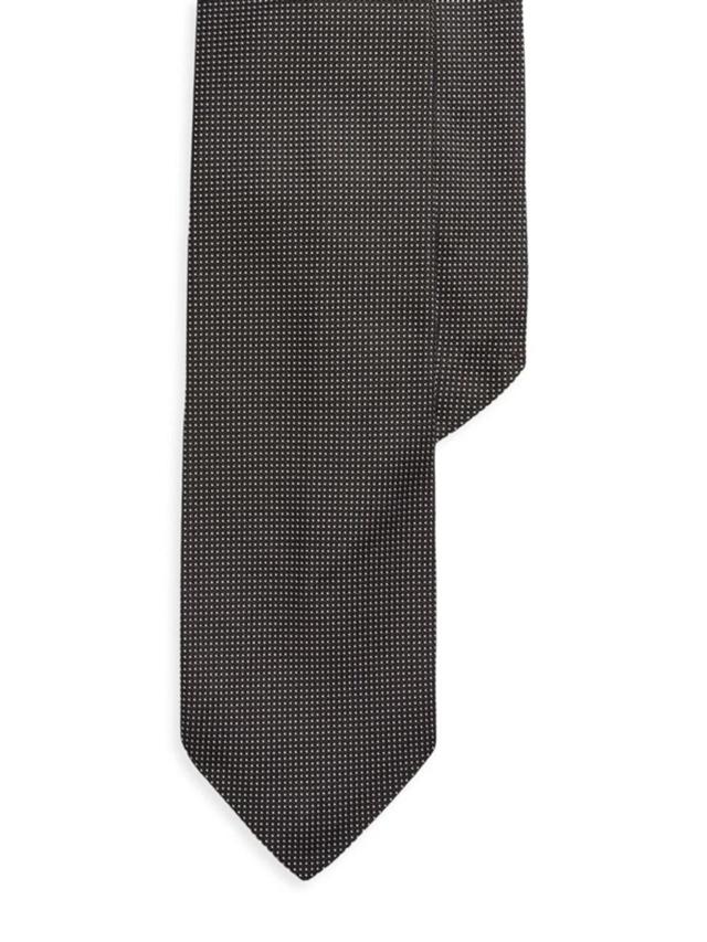 POLO RALPH LAUREN Pin Dot Silk Tie In Black White Product Image