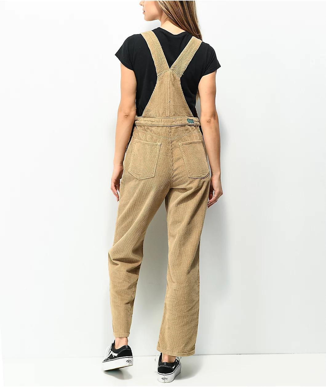 Empyre Suzie Khaki Corduroy Overalls Product Image