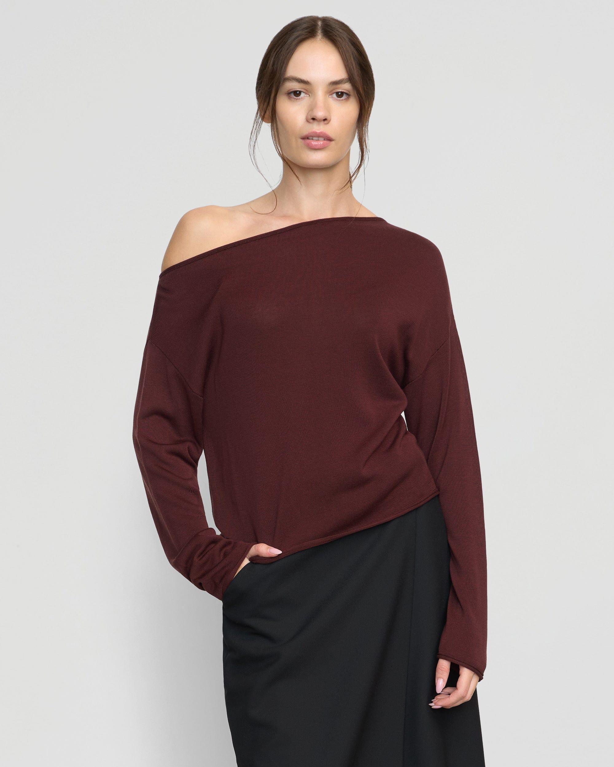 Hachi Tencel-Wool Off-Shoulder Sweater Product Image