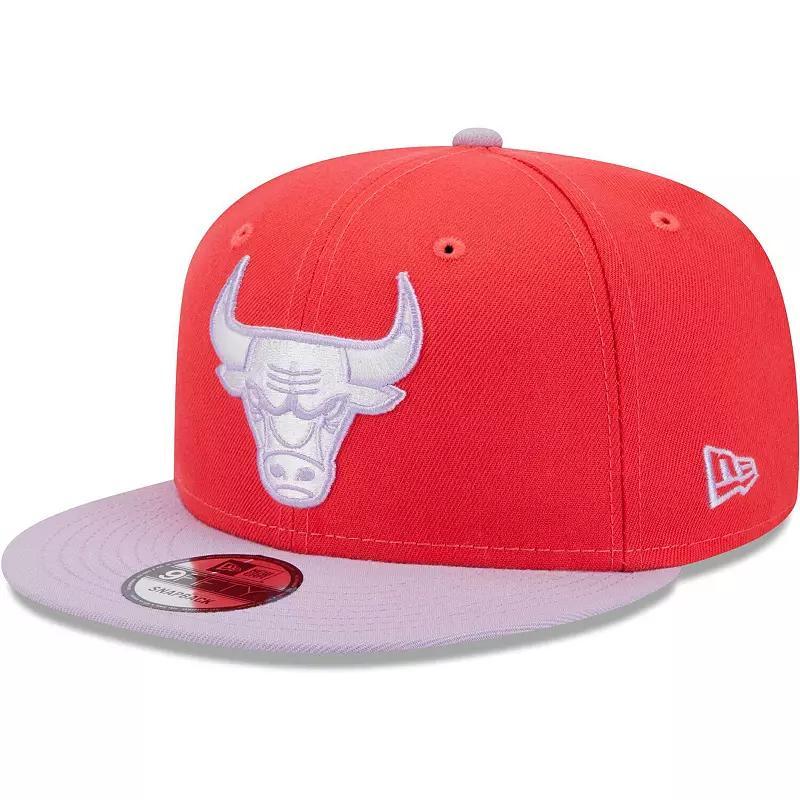 Mens New Era Red/Lavender Chicago Bulls 2-Tone Color Pack 9FIFTY Snapback Hat Product Image