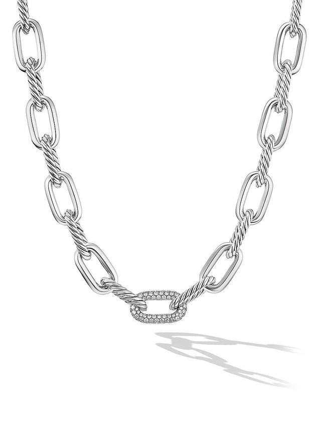 Womens DY Madison Chain Necklace in Sterling Silver with Diamonds Product Image