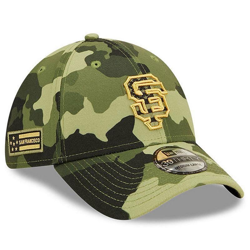 Mens New Era Camo San Francisco Giants 2022 Armed Forces Day 39THIRTY Flex Hat Green Product Image