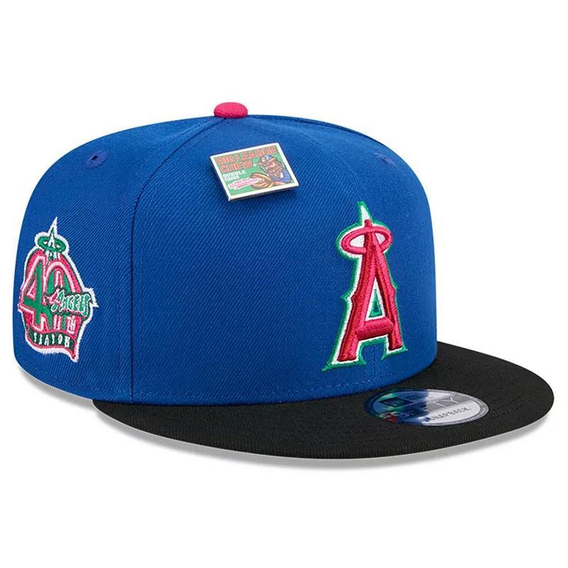 Mens New Era Royal/Black Los Angeles Angels Watermelon Big League Chew Flavor Pack 9FIFTY Snapback Hat Product Image