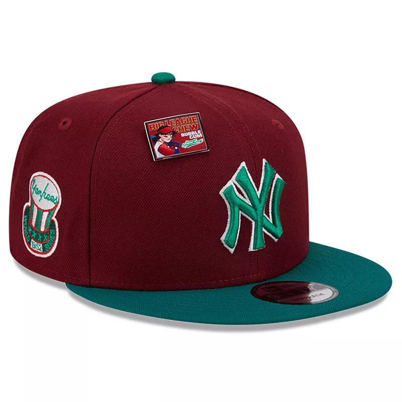 Mens New Era Cardinal/Green New York Yankees Strawberry Big League Chew Flavor Pack 9FIFTY Snapback Hat Product Image