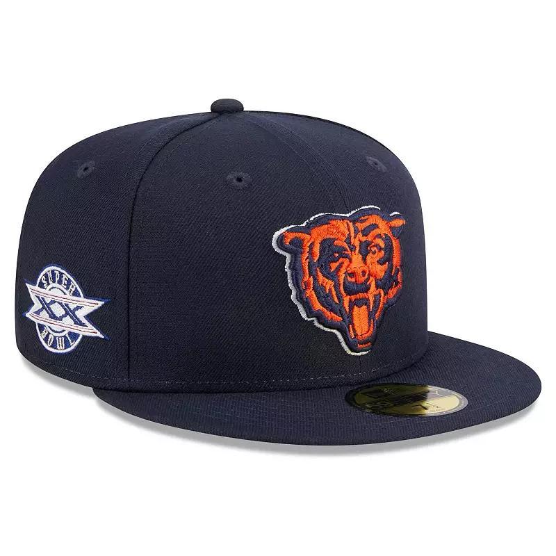 Mens New Era Chicago Bears Alternate Logo Main Patch 59FIFTY Fitted Hat Blue Product Image