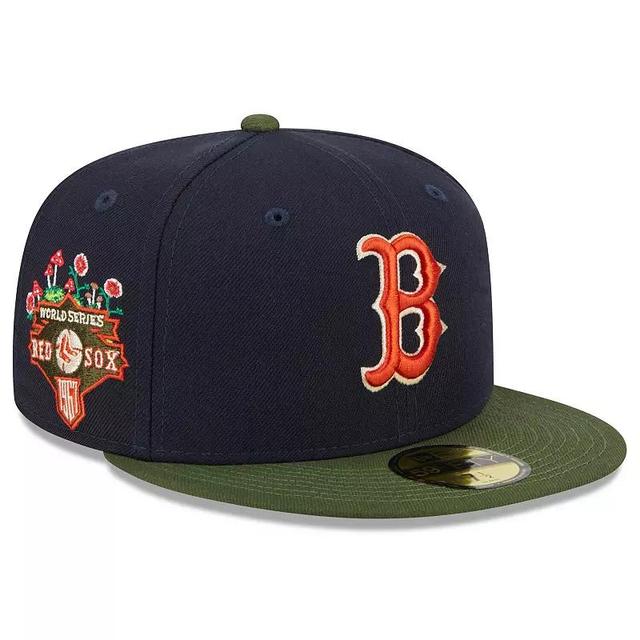 Mens New Era Navy Boston Red Sox Sprouted 59FIFTY Fitted Hat RSX Blue Product Image