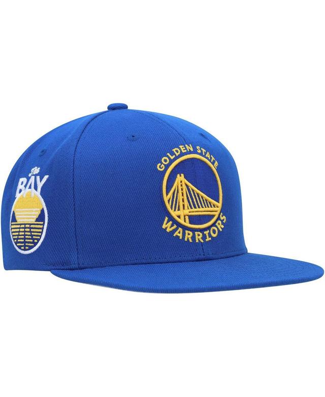 Mens Mitchell & Ness Royal Golden State Warriors Side Core 2.0 Snapback Hat Product Image