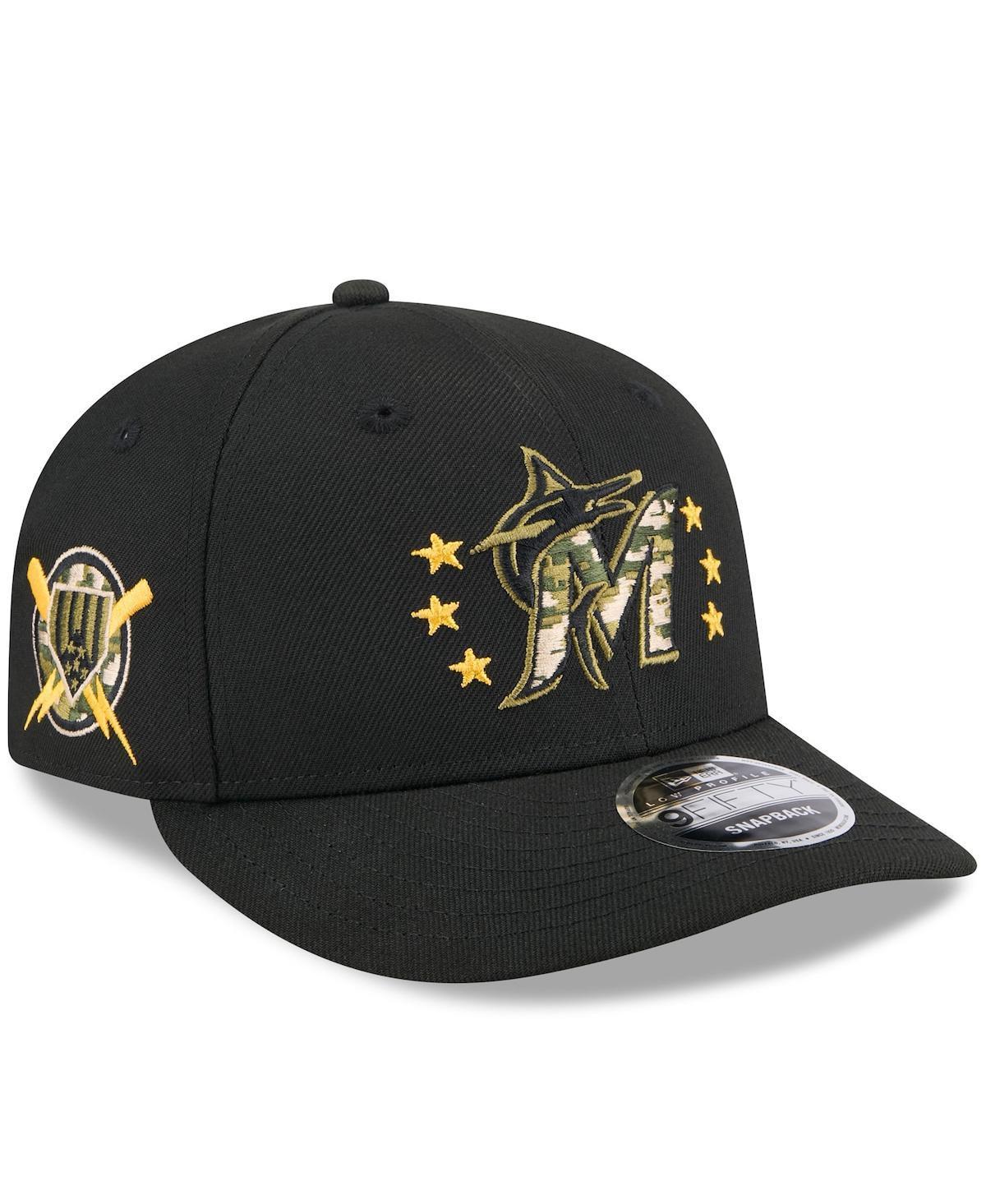 New Era Mens Black Miami Marlins 2024 Armed Forces Day Low Profile 9FIFTY Snapback Hat Product Image